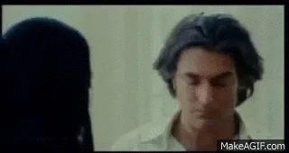 Man raising eyebrows which means "No"
