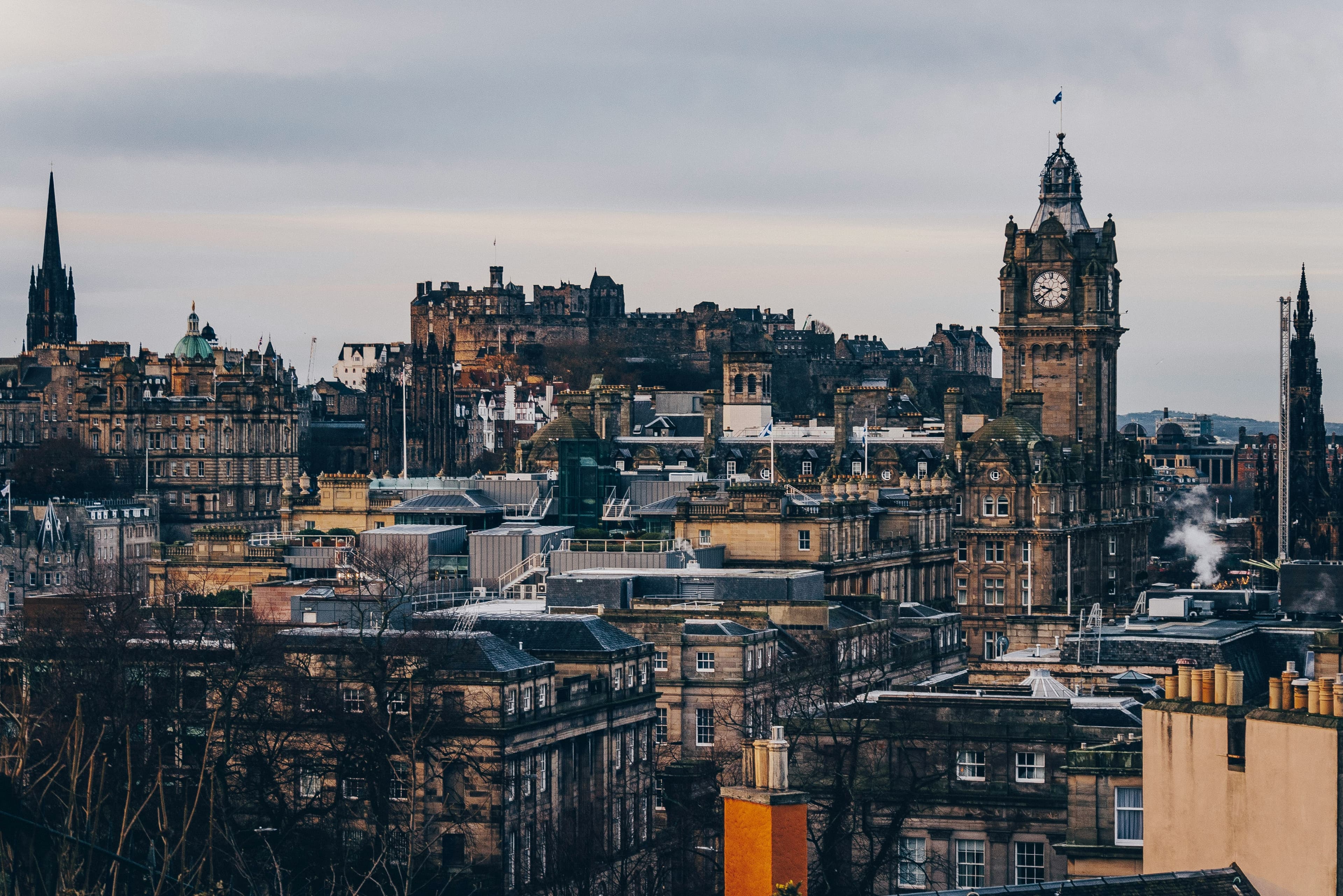 A photo of Edinburgh on a cloudy day.