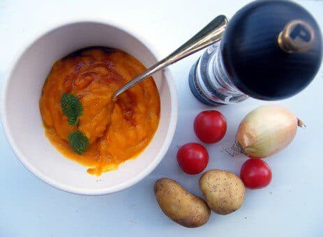 Soup of Haitian traditional soup which is tomato based
