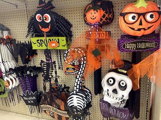 Halloween decorations at a store