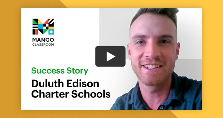 Title card from the Duluth Edison Charter Schools story video, with Kenny Wolleat