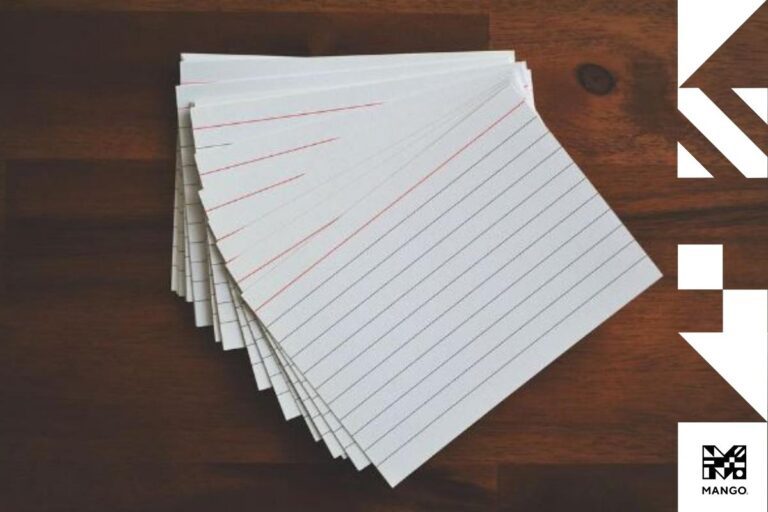 A set of index cards