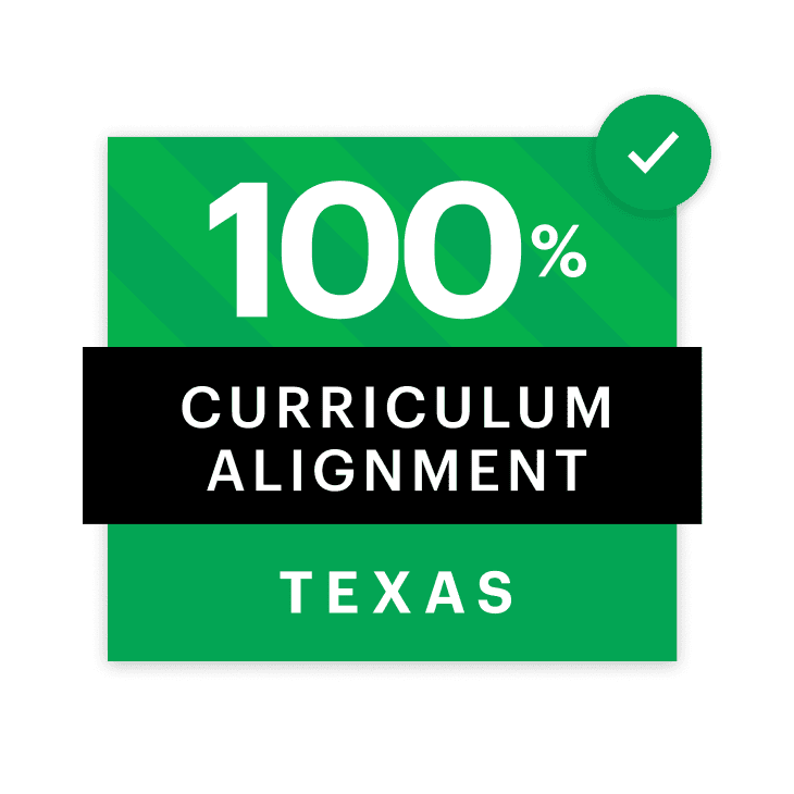 100% curriculum alignment in Texas